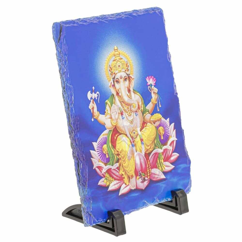 Placheta ( placa ) cu Ganesh pe floare de lotus