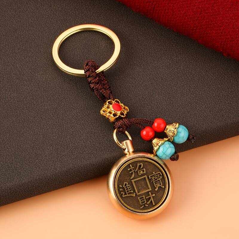 Amuleta cu zodia iepure cu moneda chinezeasca